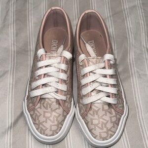 DKNY Kids Tan and White Sneakers